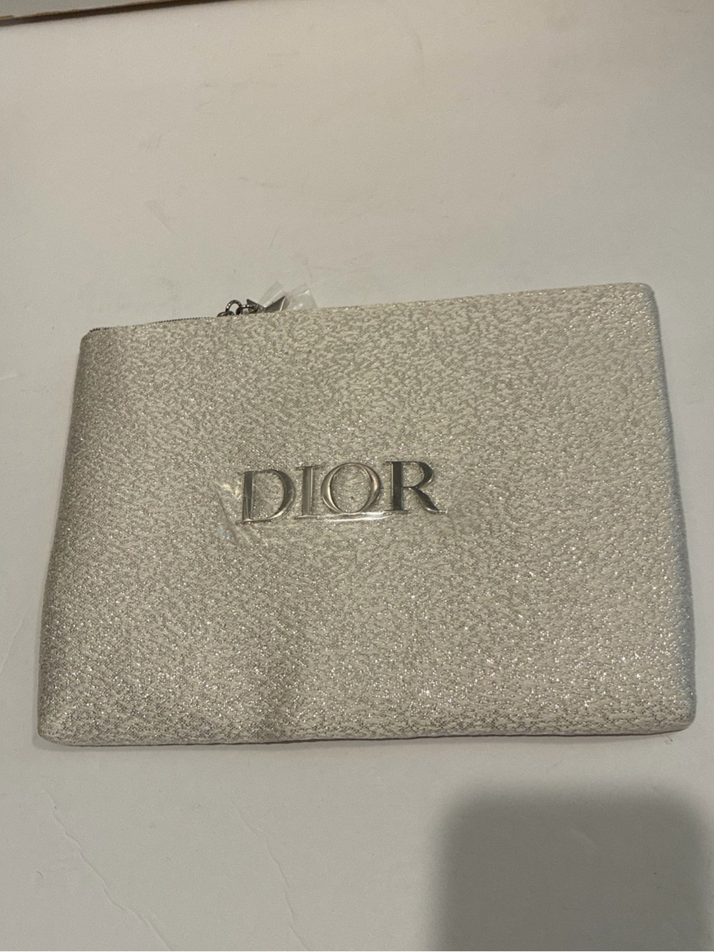 Dior Silver Glitter Clutch Pouch
